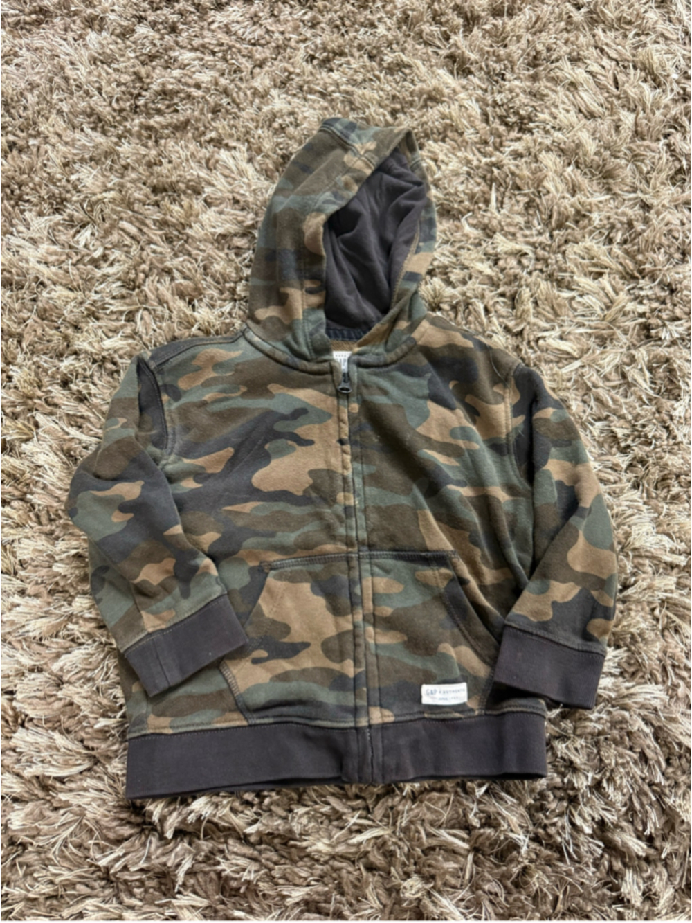 Baby Gap Camo Zip-Up Hoodie 18-24 Months Green Brown